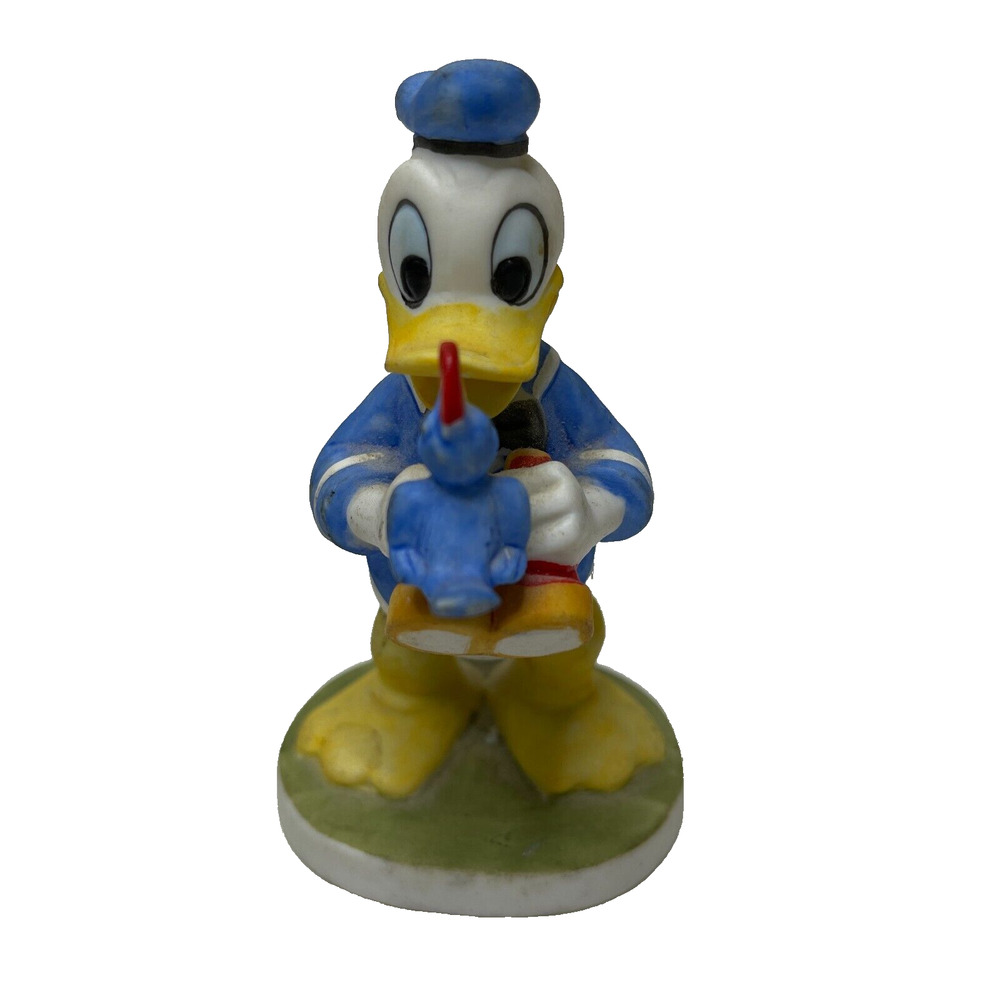 Donald Duck Bird Watching Porcelain Bisque Walt Disney Productions 4" Figurine